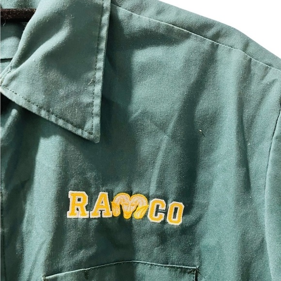 Vintage Ramco Big Ben Embroidered Short Sleeve Button Down Shirt Size XL Biker - Picture 2 of 5